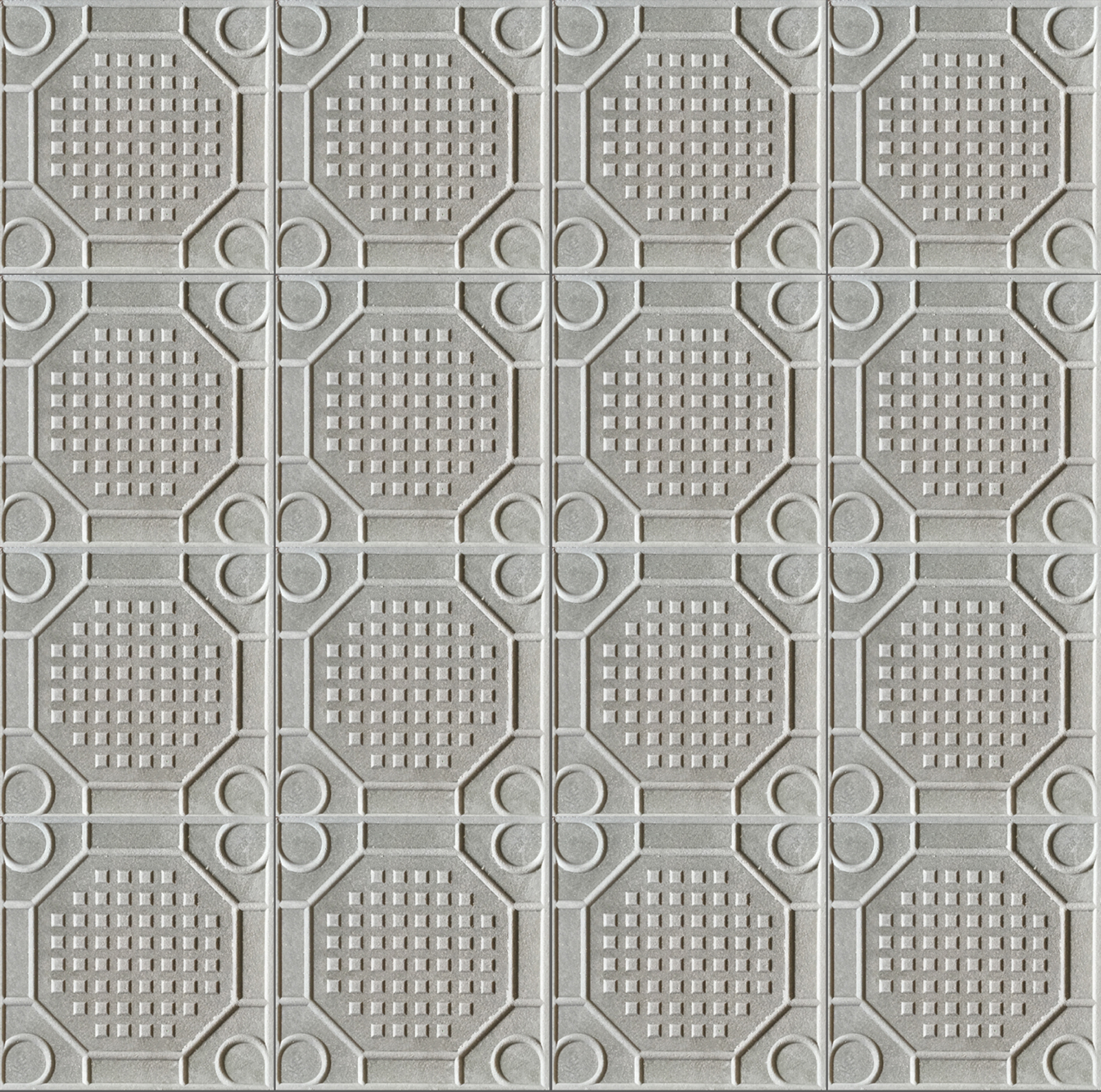 viereckige Trottoirplatte mit sechseckigem Muster