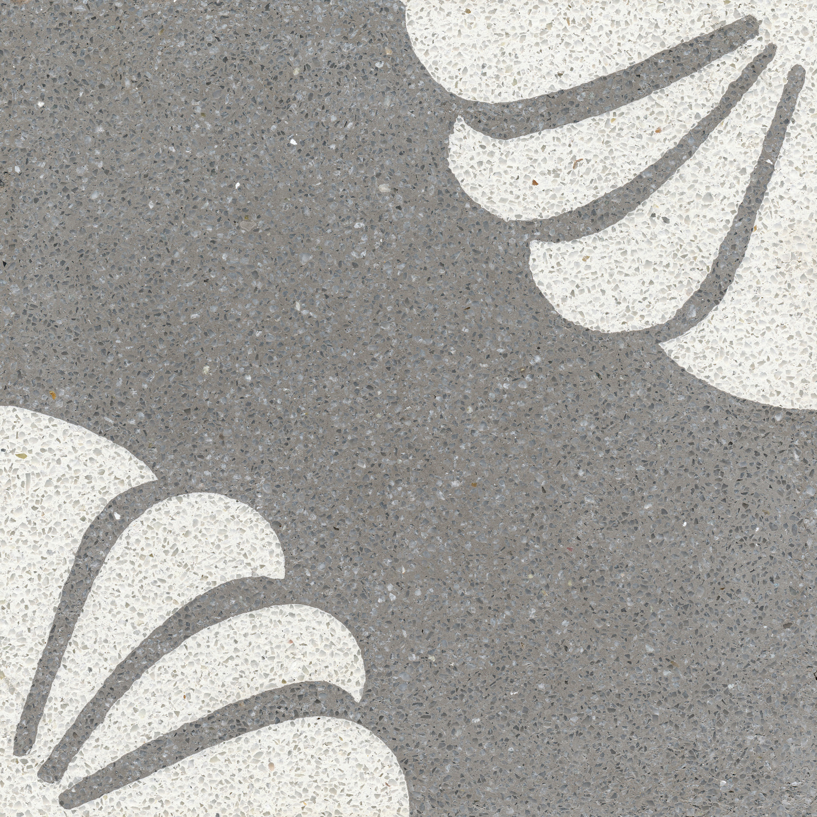VIA Terrazzofliese florales Muster  in grau und weiß 